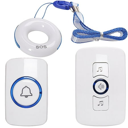 SadoTech Necklace Caregiver Call Button - Smart Caregiver Pager & SOS Wireless Doorbell, Medical Alert System for Assisted Living, Home Attendant, Nurses, Seniors, Patients With