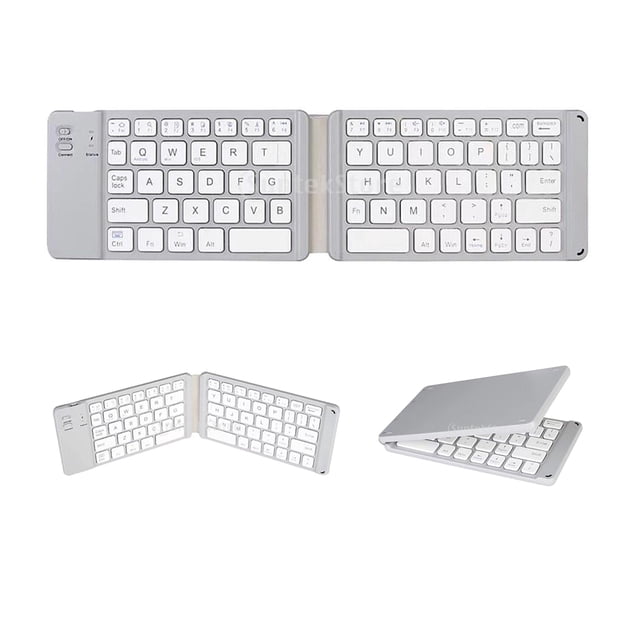 Teclado Plegable Mini Portátil Inalambrico Recargable Gris, shamjiam, Teclado inalambrico
