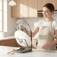 thumbnail image 6 of Kitchen Pot Lid Storage Rack | Lid Holder with Removable Drip Tray for Counter & Stove Top, Pot Lid Organizer Rack, 6 of 7
