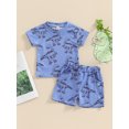 thumbnail image 2 of Bagilaanoe 2pcs Toddler Baby Boy Shorts Set Short Sleeve Print T Shirt Tops + Shorts 3M 6M 12M 18M 24M 3T Kids Casual Summer Clothes, 2 of 7
