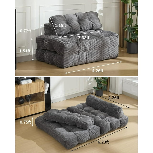 BeesClover Canapé-Lit Convertible avec Oreiller, Canapé Compact Pliant pour Chambre d'Amis Ou Salon