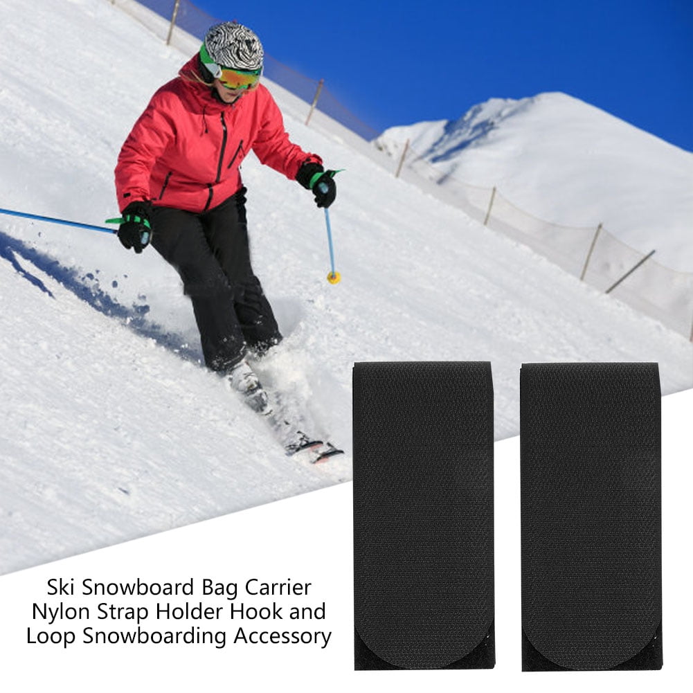 Ski Snowboard Bag Carrier Nylon Strap Holder Hook & Loop Snowboarding Accessory 