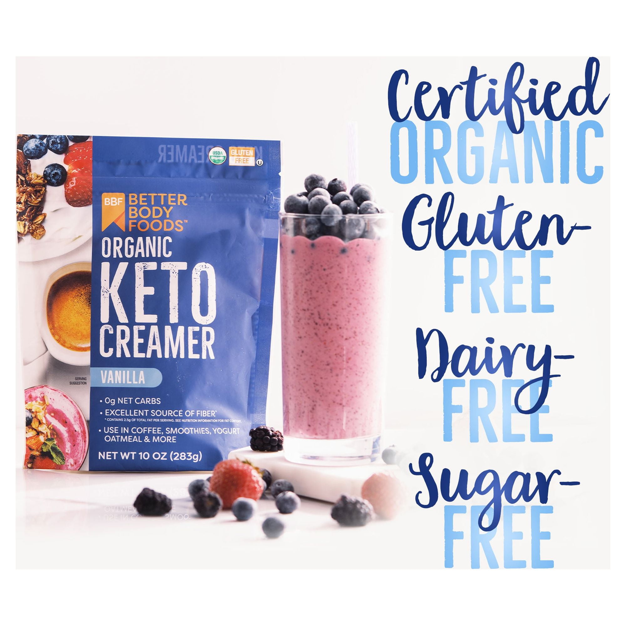 BetterBody Foods Keto Creamer, Vanilla Flavored 10 oz