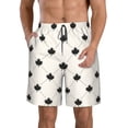 thumbnail image 2 of Uemuo Maple plaid Pattern Men's Swim Trunks Hawaiian Beach Bathing Suit Swimsuits Beach Quick-Dry Shorts with Pockets-Small, 2 of 9