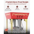 thumbnail image 5 of PopBria 12oz Countertop Popcorn Machine, Retro Professional Popcorn Maker, Movie Theater Style Popcorn Machine with Warming Deck, 64-Cup Large Batch for Home Theater and Party (Red and Gold), 5 of 6