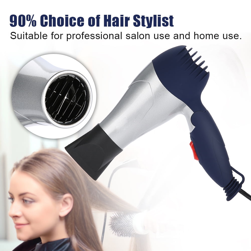 Estink Hair Dryer Lightweight Foldable Mini Hair Dryer Portable Adjustable Blow Dryer Eu Plug 220v Silver Silver