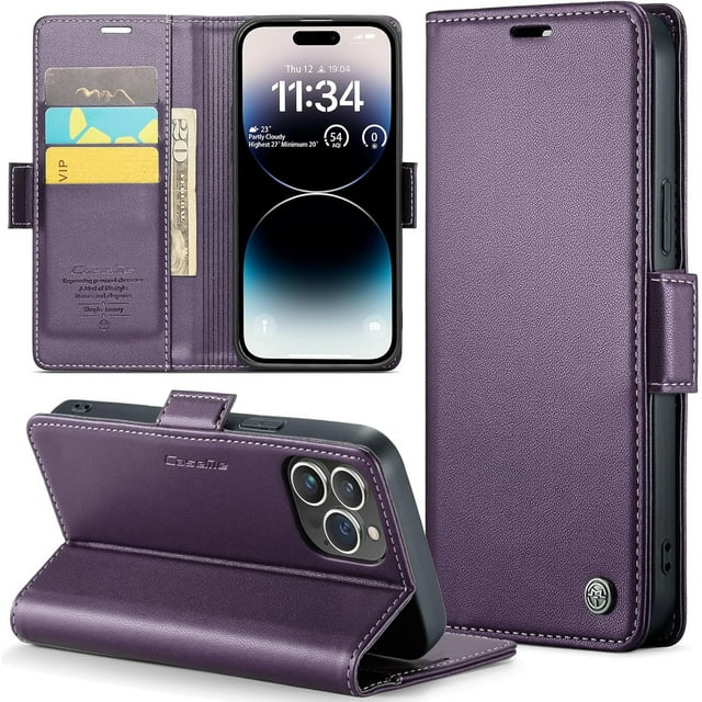 Cover for iPhone 14 Pro Max Wallet Case with Card Holder, Kickstand RFID Blocking Magnetic Closure Shockproof Protective PU Leather Case for iPhone 14 Pro Max Flip Wallet