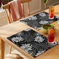 thumbnail image 4 of Black White Floral Placemats Set of 12, Vintage White Black Flower Non-Slip Place Mats Washable Table Mats for Kitchen Dining Table Decorations Indoor/Outdoor, 4 of 9