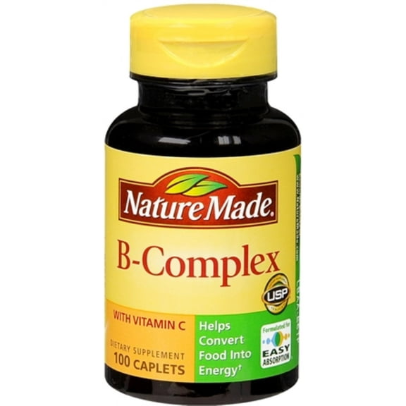 Nature Made Vitamin B-Complex Caplets 100 Caplets (Pack of 3)