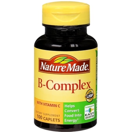Nature Made Vitamin B-Complex Caplets 100 Caplets (Pack of 3)