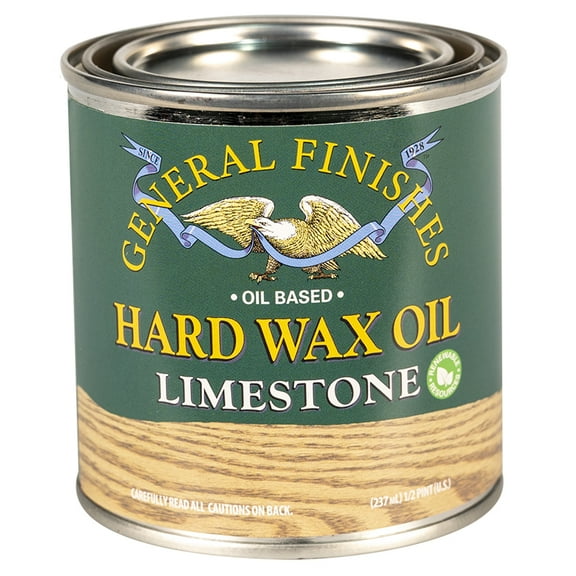 General Finishes Hard Wax Oil, 1/2 Pint, Limestone