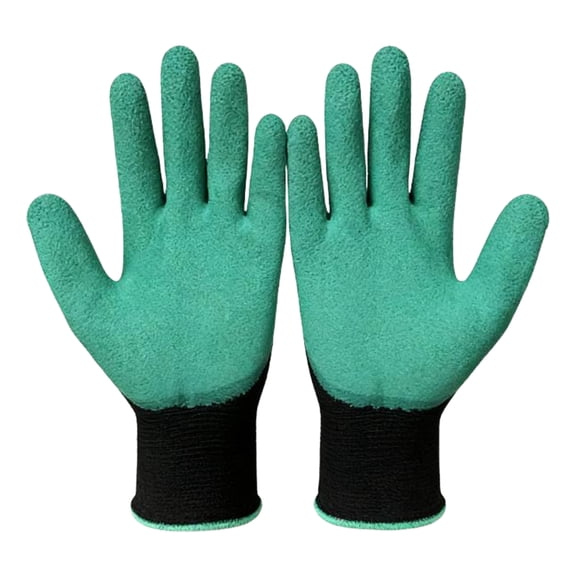 Gardening Gloves Thickened Latex Coated Thorn-Proof Working Glove Wear-Resistant Work Mitts for Digging Planting Weeding (Green)