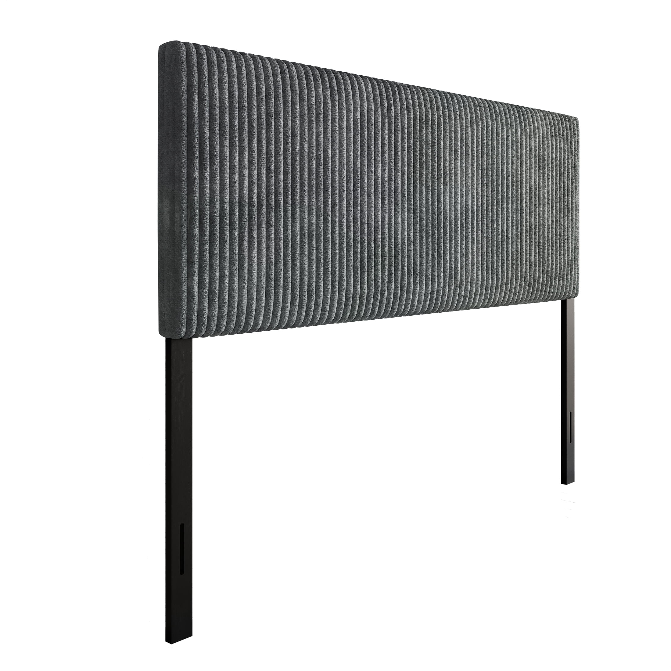 Castle Place Cozy Corduroy Velvet Upholstered King Headboard, Grey