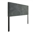 Castle Place Cozy Velvet Upholstered King Headboard, Grey
