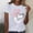 White, variant on Lumosvexa Women Graphic Short Shirt Sleeved Tops Womens Casual T-Shirt Crew Neck T Shirt Light Blue Size L