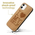 thumbnail image 3 of Case Yard Wooden Case Outside Soft TPU Silicone, Slim Fit Shockproof Wood Protective Phone Cover for Girls Boys Men and Women, Supports Wireless Charging I Love Myself Design case for iPhone-11, 3 of 7