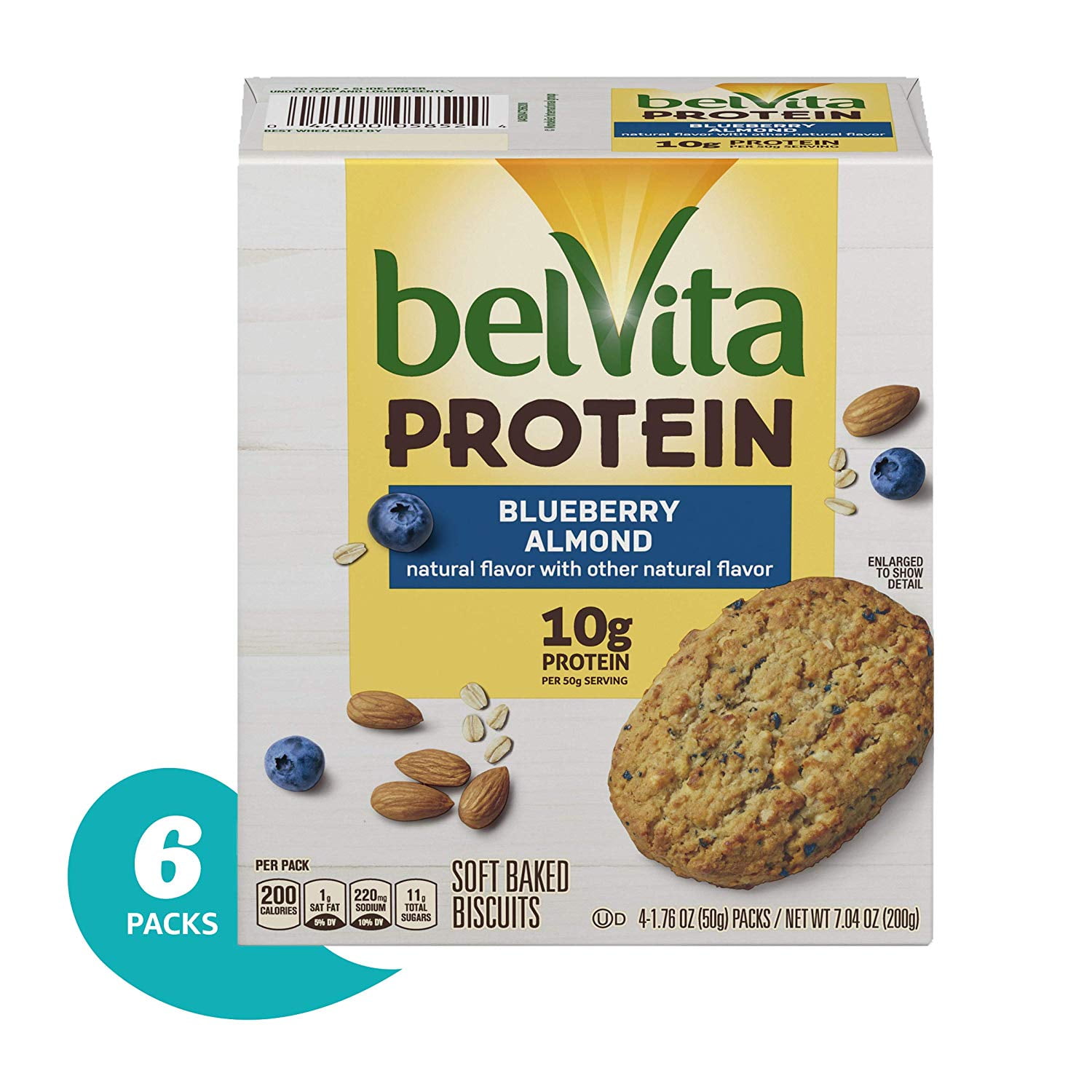 Belvita Protein Blueberry Almond Soft Baked Biscuits, 4 Count per pack