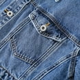 thumbnail image 7 of Roncen Women's Spring Autumn Denim Jacket - Solid Color Collarless Long Sleeve Coat - Casual Button-Up Lightweight Outerwear with Front Pocket Design, 7 of 7