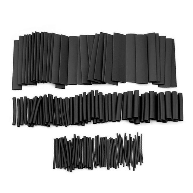 127 Pcs Black Electric Insulation Heat-Shrink Tube Wire Shrink Wraps Assortment Kit Eco-Friendly Material Easy to Use