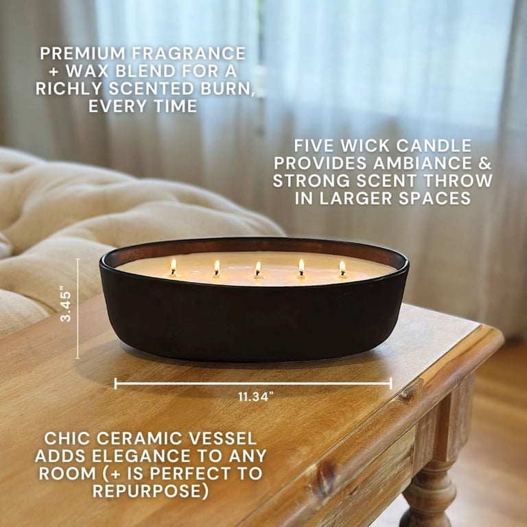 Better Homes & Gardens Warm Leather Amber 5-Wick Oversized Ceramic