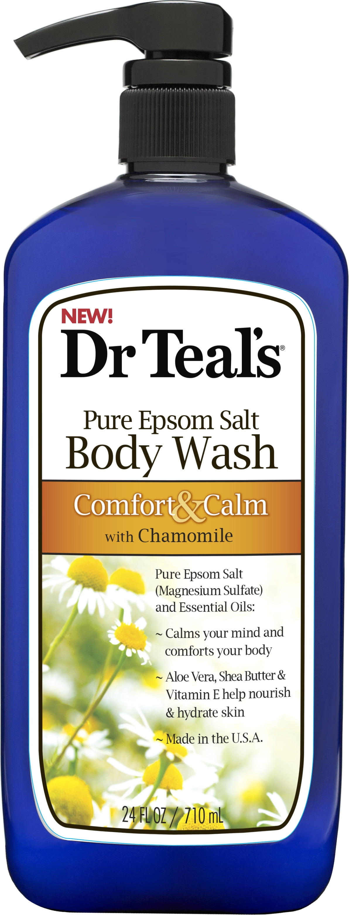 Dr Teal's Comfort & Calm Pure Epsom Salt Body Wash, 24 fl oz