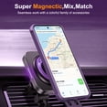 thumbnail image 3 of Dteck Magnetic for Samsung Galaxy S25+ / S25 Plus Case with Screen Protector Camera Lens Cover, Compatible with MagSafe, Military Grade Drop Ring Holder Translucent Slim Hard Back Soft Edge,Purple, 3 of 9