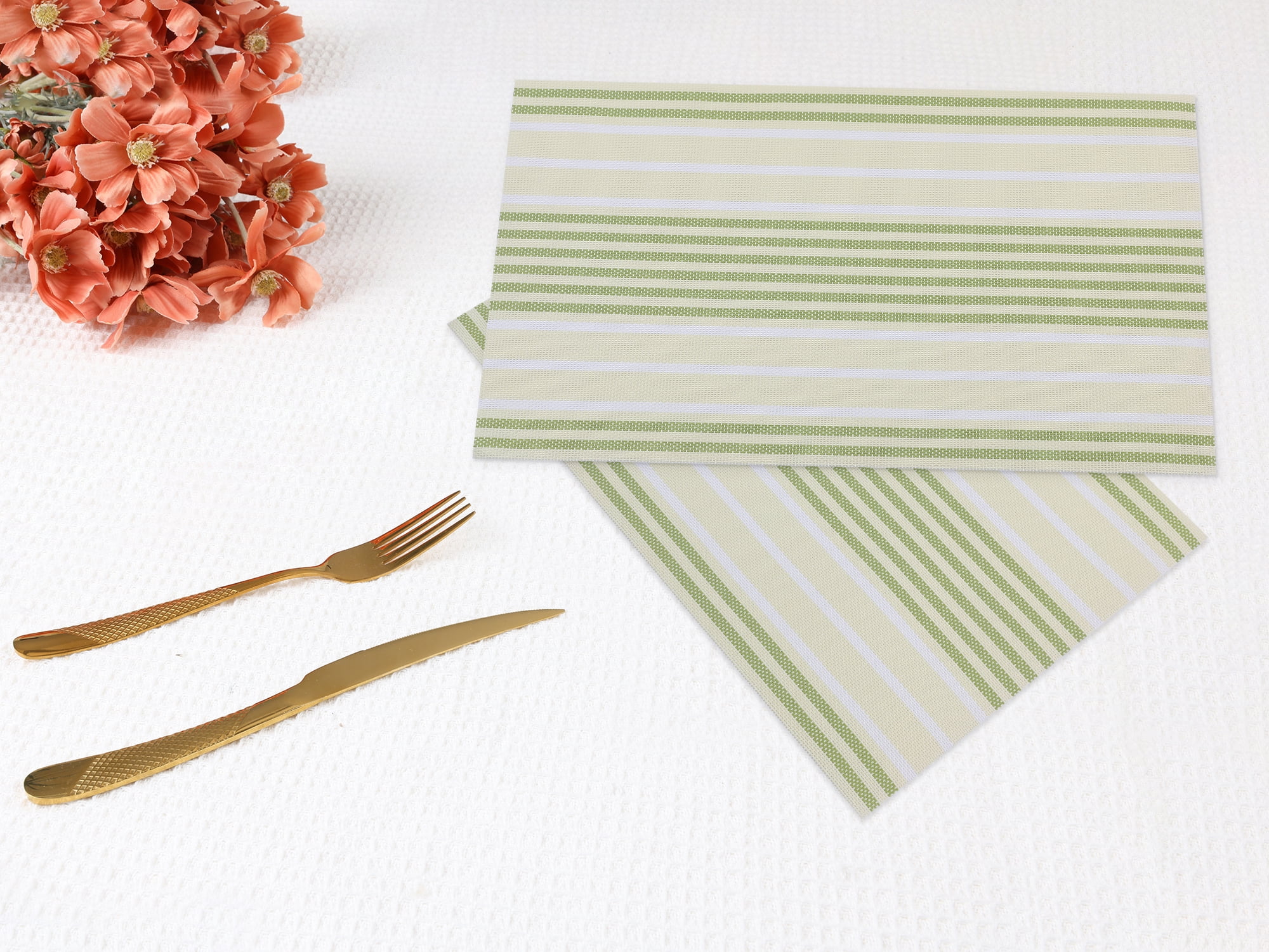 Unique Bargains Place Mat Set of 8 Placemats for Kitchen Table Decor Green