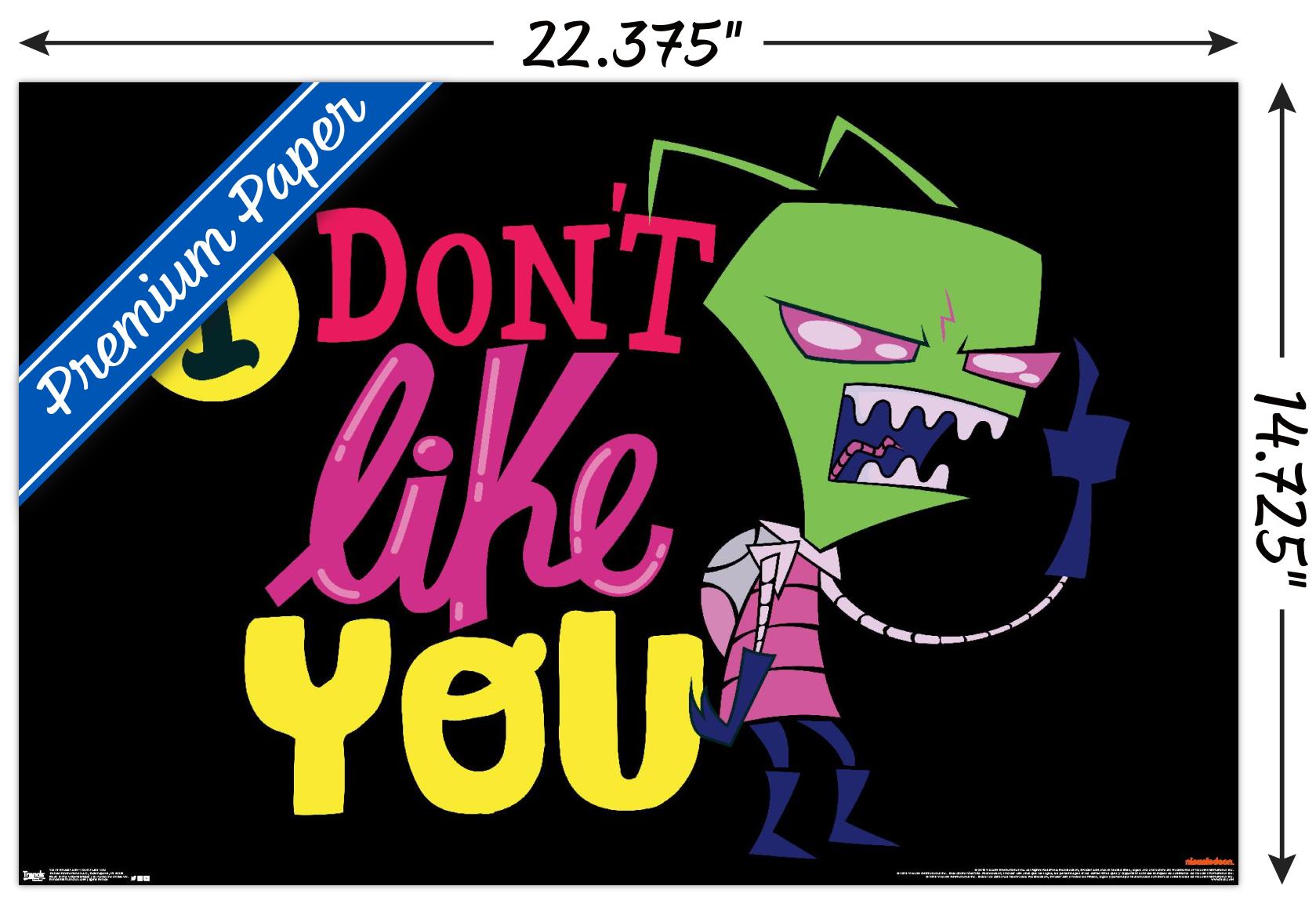 Invader Zim - I Don't Like You Wall Poster, 14.725" x 22.375"