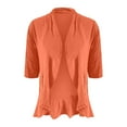 thumbnail image 4 of Lixiuxyad Sweater Button up Ladies Fashion Casual Solid Color Three Quarter Sleeve Sleeve Cardigan Short Small Coat, 4 of 5
