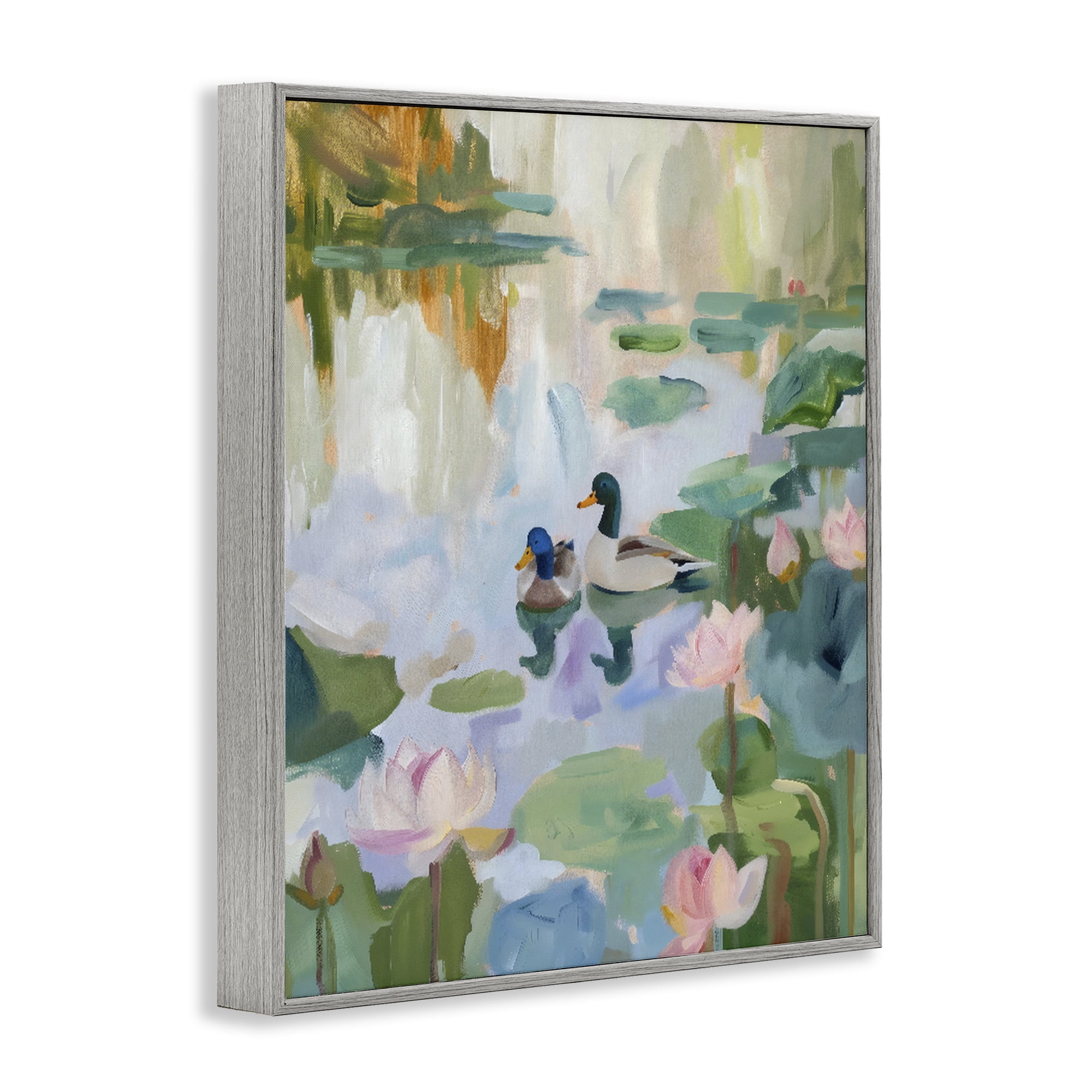 Stupell Industries Duck Pond During Tranquil Morning Gray Framed Giclee Art, design by The Prints Vibe