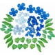 thumbnail image 1 of Kit de cuentas acrílicas con forma de flores y hojas, cuentas azules para colgantes florales, campanillas, tulipanes, lilas, flores de 4 pétalos, cuentas de flores., 1 of 7