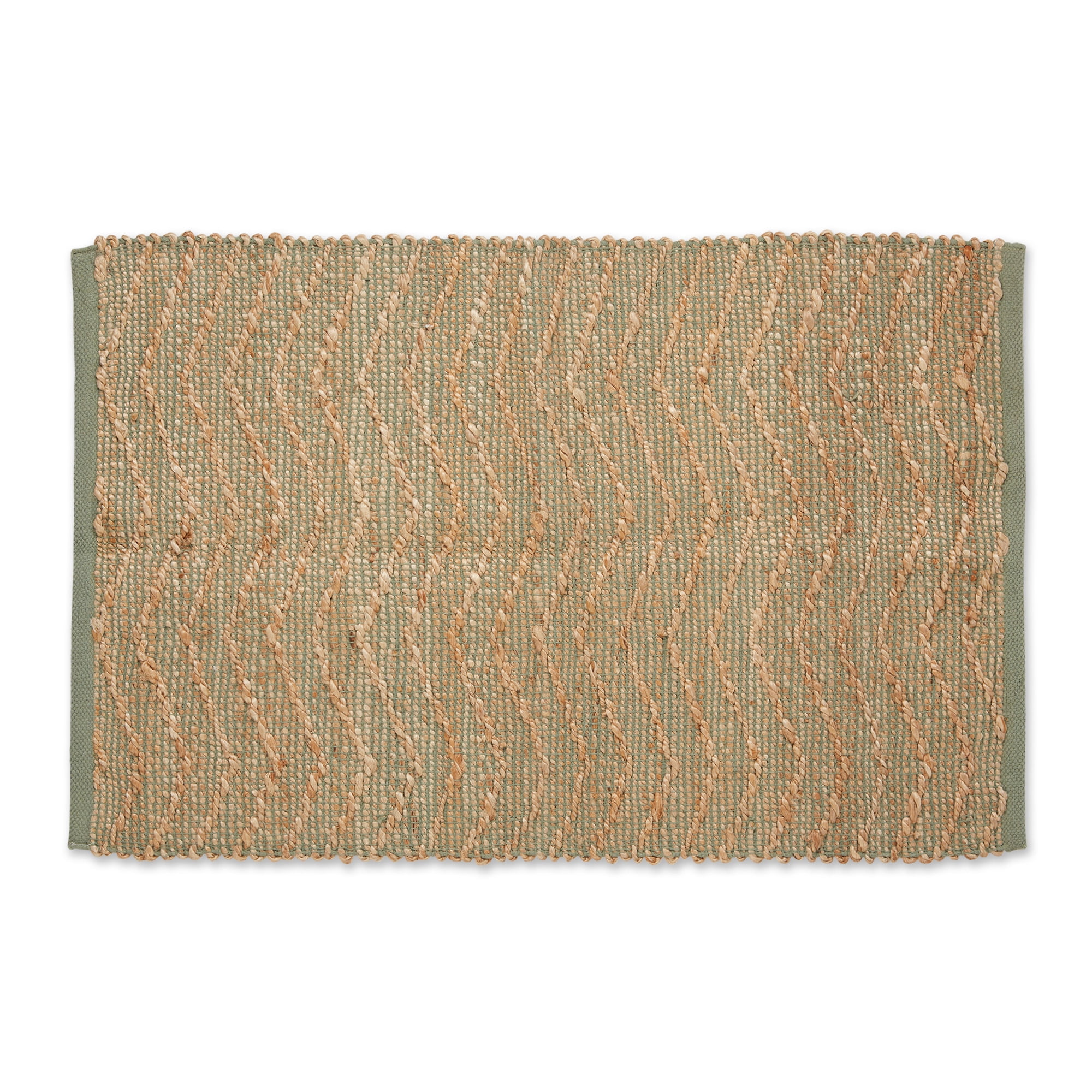 2' x 3' Artichoke Brown with Natural Jute Chevron Hand-Loomed Rug