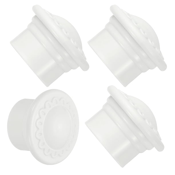 Extremos de varilla de cortina Uxcell, 4 piezas de tapa de cabeza de varilla de cortina de plástico para decoración de ventanas modernas de oficina en casa, blanca