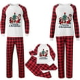 thumbnail image 5 of Mifsaly Matching Family Christmas Pajamas Set Pjs 2 Piece Cute Xmas Santa Loose Pullover Sleepwear Holidays Raglan Long Sleeve Nightwear Baggy Plaid Sleep Pants 2025 Festival Trendy Loungewear, 5 of 5