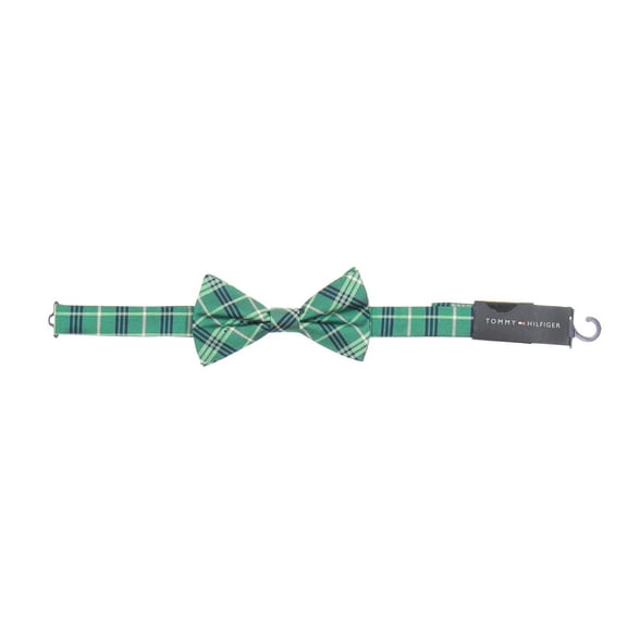 Tommy Hilfiger Men's Teal Plaid Pre-Tied Bow Tie
