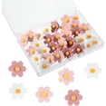 thumbnail image 2 of Monebena Flower Push Pins, 30Pcs Thumb Tacks for Cork Board, 0.9Inch Cute Push Pins for Bulletin Boards Cork Boards Cardboard Hanging Posters Wall Decorations(Pink + White, 2 of 8