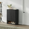 thumbnail image 5 of SICOTAS 44.9"H  Modern Black Shoe Storage Cabinet Set of 2, 40 Pairs Fluted Wood Shoe Organizer with 6 Tier and 2 Door,  Tall Shoes Organizer Cabinet for Enterway Hallway Corridor Living Room, 5 of 9