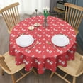 thumbnail image 3 of Christmas Round Tablecloth 70x70in(178x178cm) – Waterproof Polyester Table Cover with Full Print Design, Wrinkle Resistant & Washable for Kitchen Dining Party Decor, 3 of 6