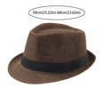 thumbnail image 3 of EnJoCho Women Beach Cap Men Vintage Wide Brim Fedora Cap Panama Hat Summer Beach Sunhat Travel Cap, 3 of 6