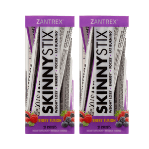 (2 Pack) Zantrex SkinnyStix Increased Energy & Fat Burning Weight Management Supplement, Berry Fusion, 21
