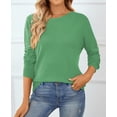 thumbnail image 3 of QUALFORT Women’s 100% Cotton Crew Neck Long Sleeve Pullover Sweater – Soft Lightweight Knit Top, 3 of 6