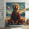 thumbnail image 5 of Fuzoiu Meditating Golden Retriever Print Waterproof Shower Curtain 72x72in with Heavy Duty Metal Grommets,Machine Washable Spring Modern Shower Curtains, 5 of 5