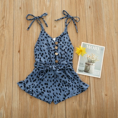 

THE WILD Toddler Girl Baby Romper Summer Clothes Floral Straps Rompers Jumpsuit