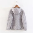 thumbnail image 4 of Women's Fashion Plaid Hooded Jacket - Long-Sleeve Zipper Front with Pockets, Warm Cotton Outwear, Light Gray, S, 4 of 4