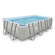 JLeisure 17776 18 x 10 Foot Above Ground Steel Frame Swimming Pool, Gray