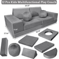 thumbnail image 4 of Qinaqin 12 Piece Modular Play Sofá cm de Profundidadark Gris Toddler Sectional para Playroom o Dormitorio Great Sleeping y Reading, 4 of 7