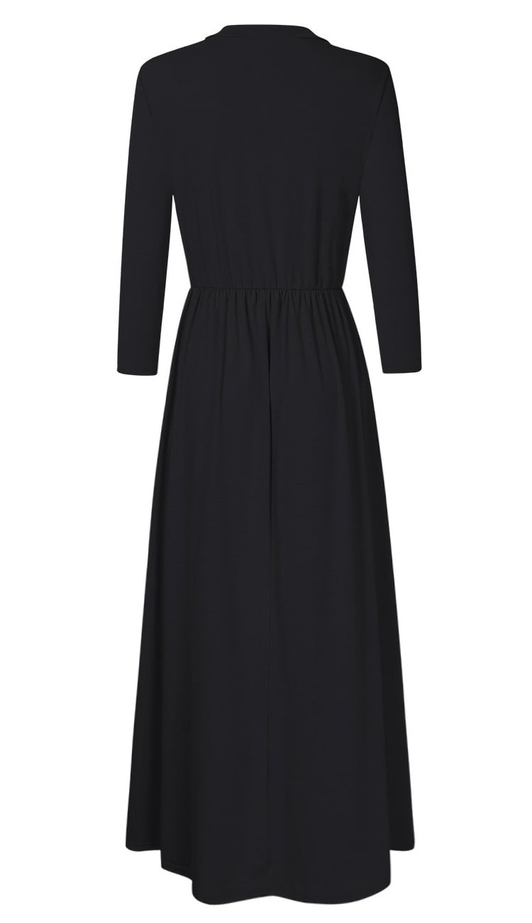 plain long sleeve maxi dress