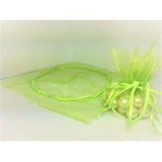 Apple Green Organza Pouches Scallop Cut (24 Pieces)