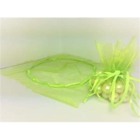 Apple Green Organza Pouches Scallop Cut (24 Pieces)