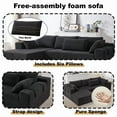 thumbnail image 6 of Modern Chenille Upholstered Sectional Sofa Couch Set,Modular 108" L Shaped Sectional Living Room Sofa Set With 6 Pillows,Free Combination Sofa Couch for Living Room,Bedroom(Right Chaise), 6 of 22